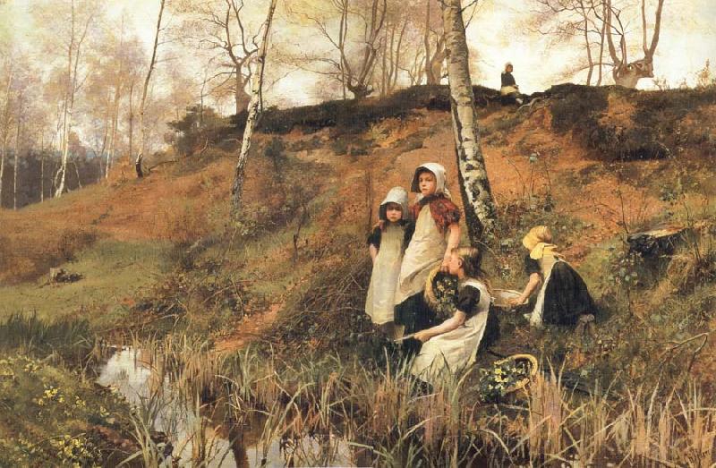 Hector Caffieri The Primrose Gatherers oil painting picture